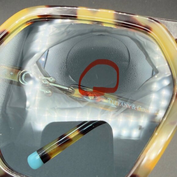 Tiffany TF 4198 80640 Yellow Havana Sunglasses Light Blue Lens 58 17 140 READ main image 15
